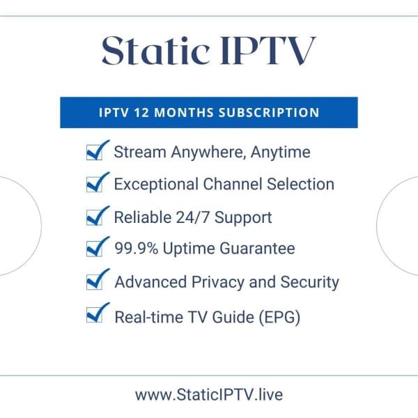 IPTV 12 Months Subscription