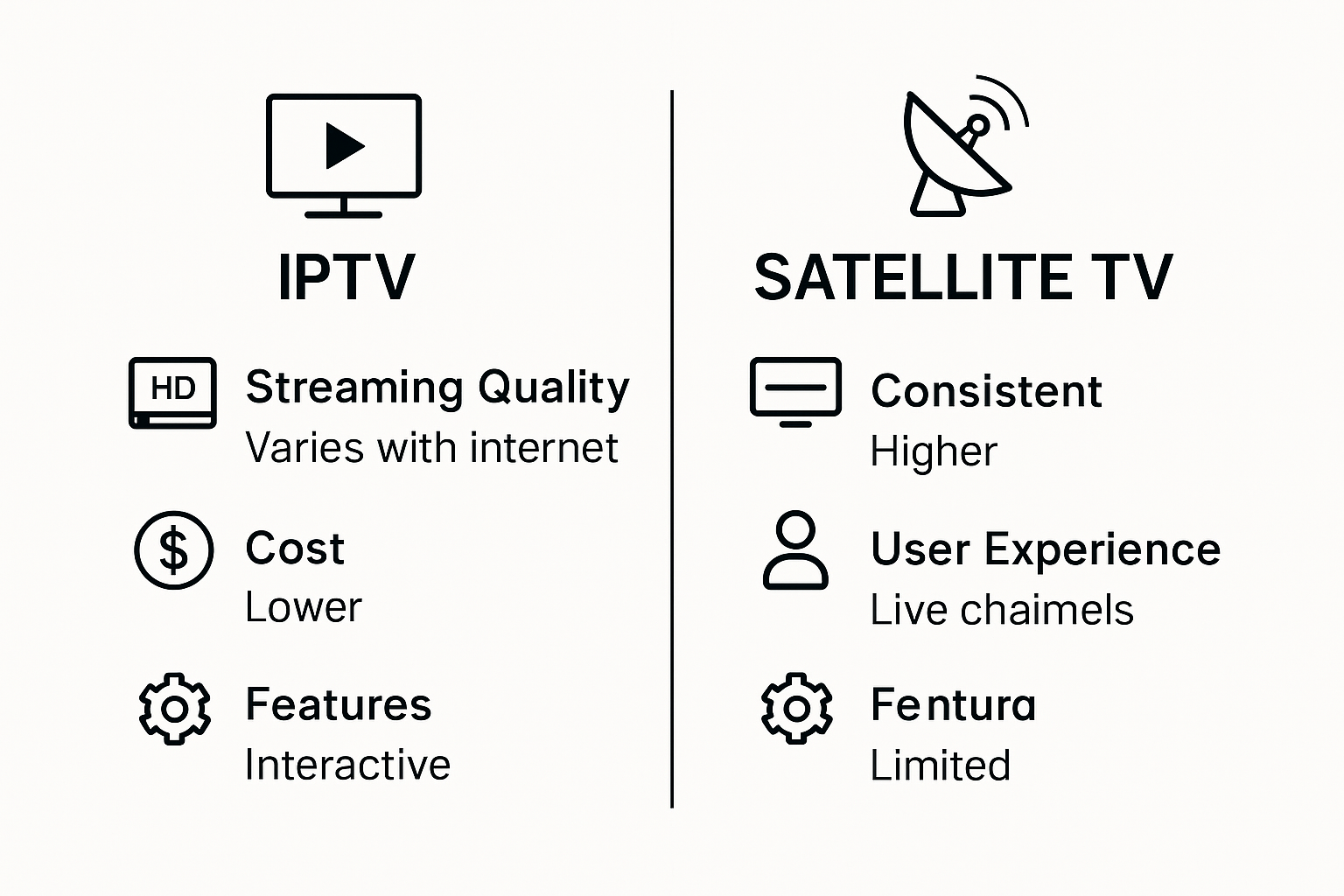 Comparison of IPTV vs Satellite TV differences