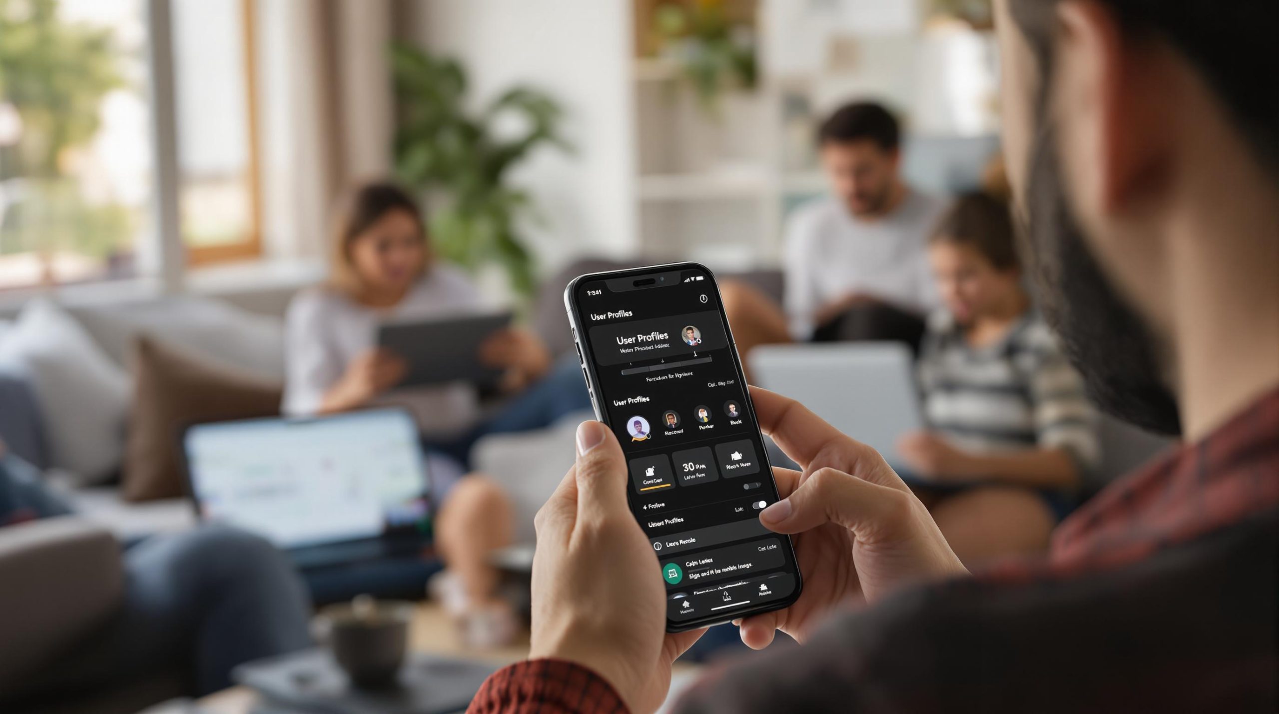 Family with multiple user profiles on IPTV devices